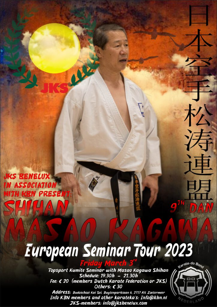 Wil je deze unieke seminar van Masao Kagawa Shihan bijwonen wees er snel bij! Ga naar https://www.kbn.nl/inschrijven-seminar-kagawa/